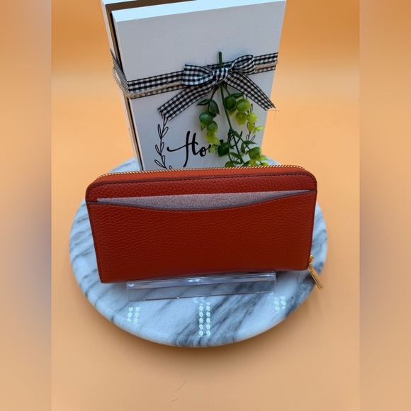NWT Kate Spade Long Continental Zip Around Leather Wallet Taylor Autumn Oak - Picture 2 of 13